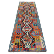 Hand Made Afghan Kilim Runner 2' 7" x 9' 9" - No. AL75602