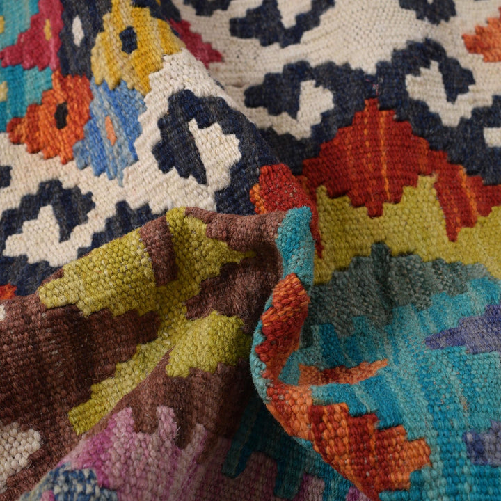 Hand Made Afghan Kilim Runner 2' 7" x 9' 9" - No. AL75602