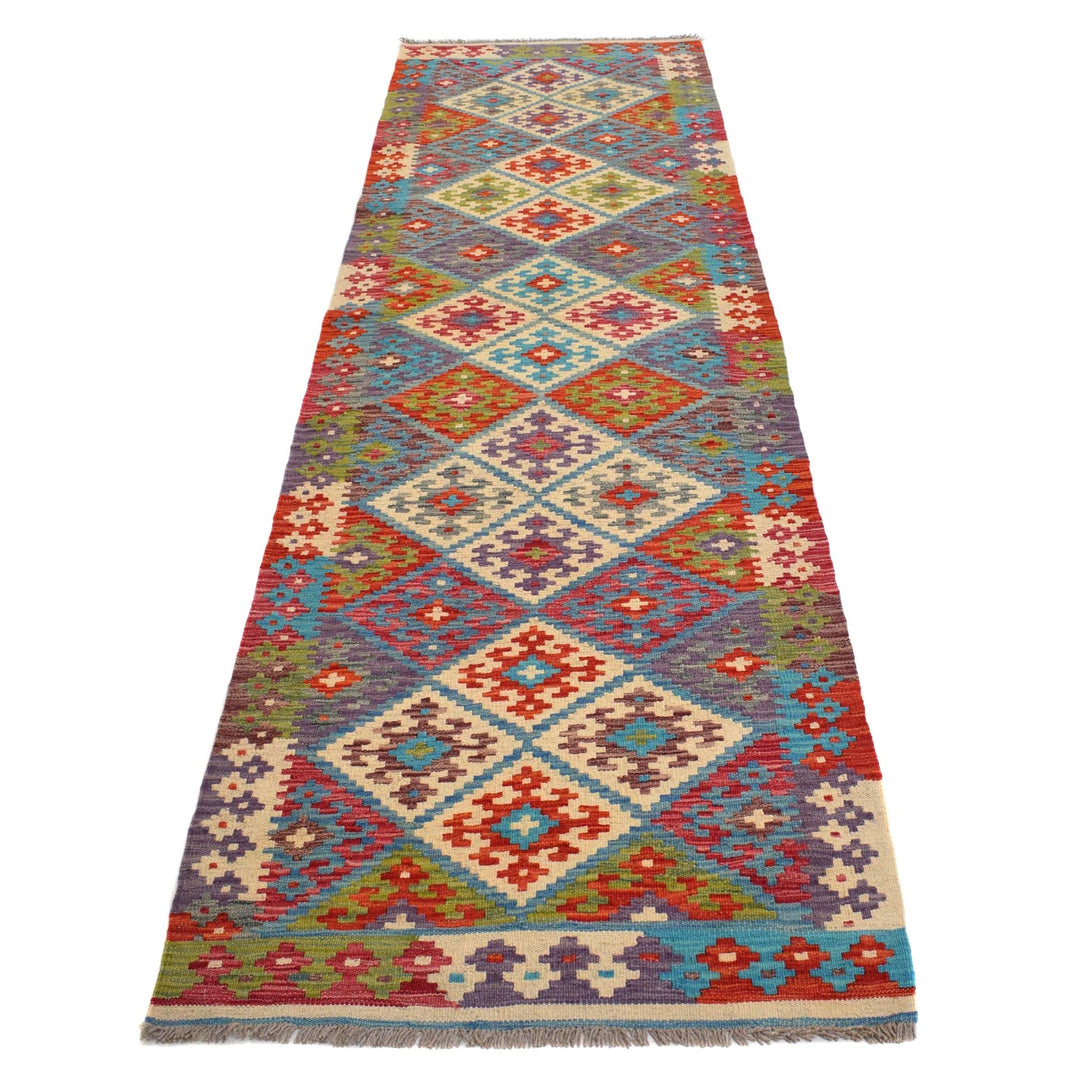 Handmade Afghan Vegetable Kilim Runner 2' 9" x 9' 4" - No. AL54640