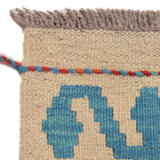 Colorful Flat-Weave Wool Kilim Runner 2' 9" x 9' 8" - No. AL39420