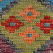 Colorful Flat-Weave Wool Kilim Runner 2' 9" x 9' 8" - No. AL39420