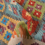 Colorful Flat-Weave Wool Kilim Runner 2' 9" x 9' 8" - No. AL39420