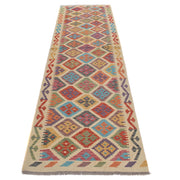 Hand Woven Wool Kelim Runner 2' 8" x 9' 7" - No. AL73801