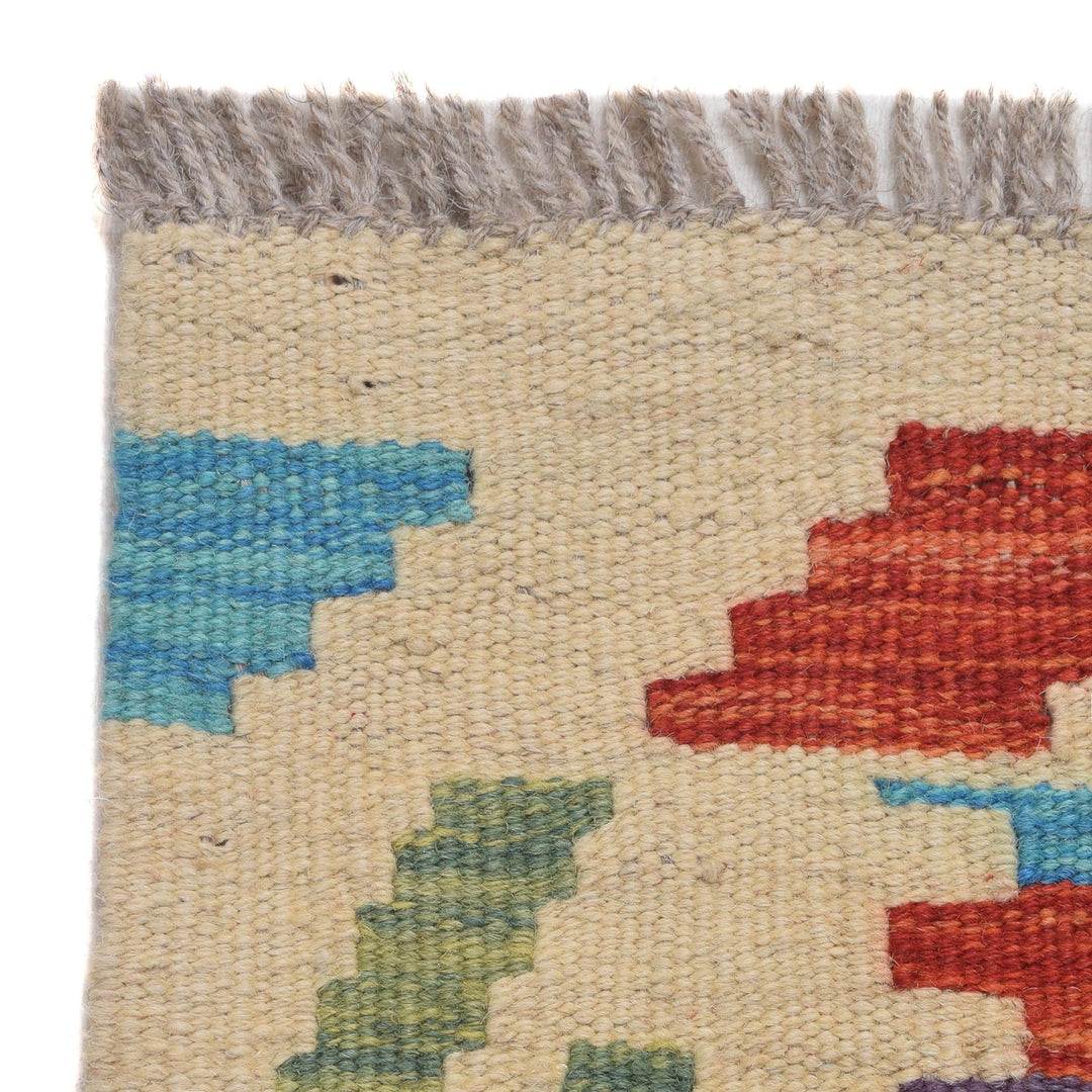 Hand Woven Wool Kelim Runner 2' 8" x 9' 7" - No. AL73801