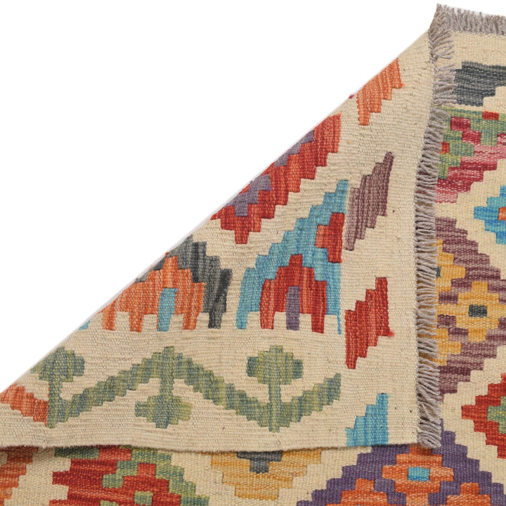 Hand Woven Wool Kelim Runner 2' 8" x 9' 7" - No. AL73801