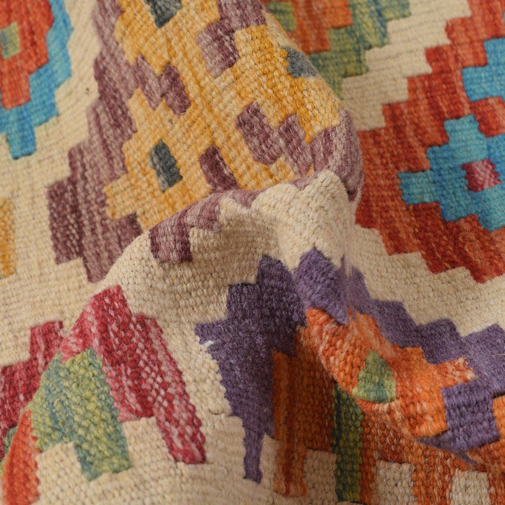 Hand Woven Wool Kelim Runner 2' 8" x 9' 7" - No. AL73801