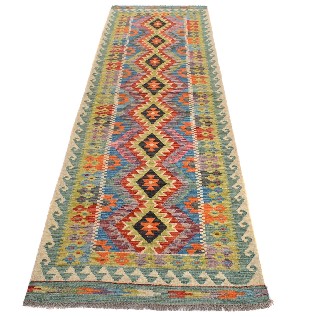 Handmade Turkish Design Wool Kilim Runner 2' 10" x 9' 9" - No. AL27415