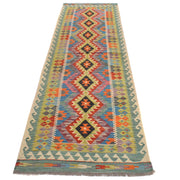 Handmade Turkish Design Wool Kilim Runner 2' 10" x 9' 9" - No. AL27415