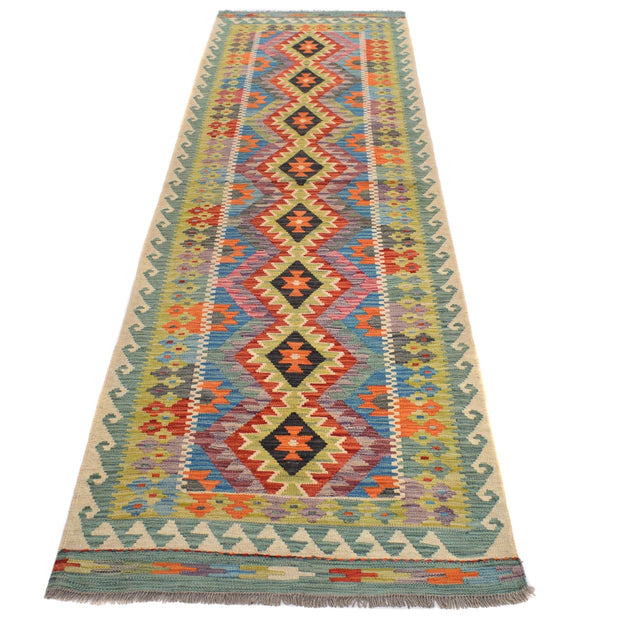 Handmade Turkish Design Wool Kilim Runner 2' 10" x 9' 9" - No. AL27415