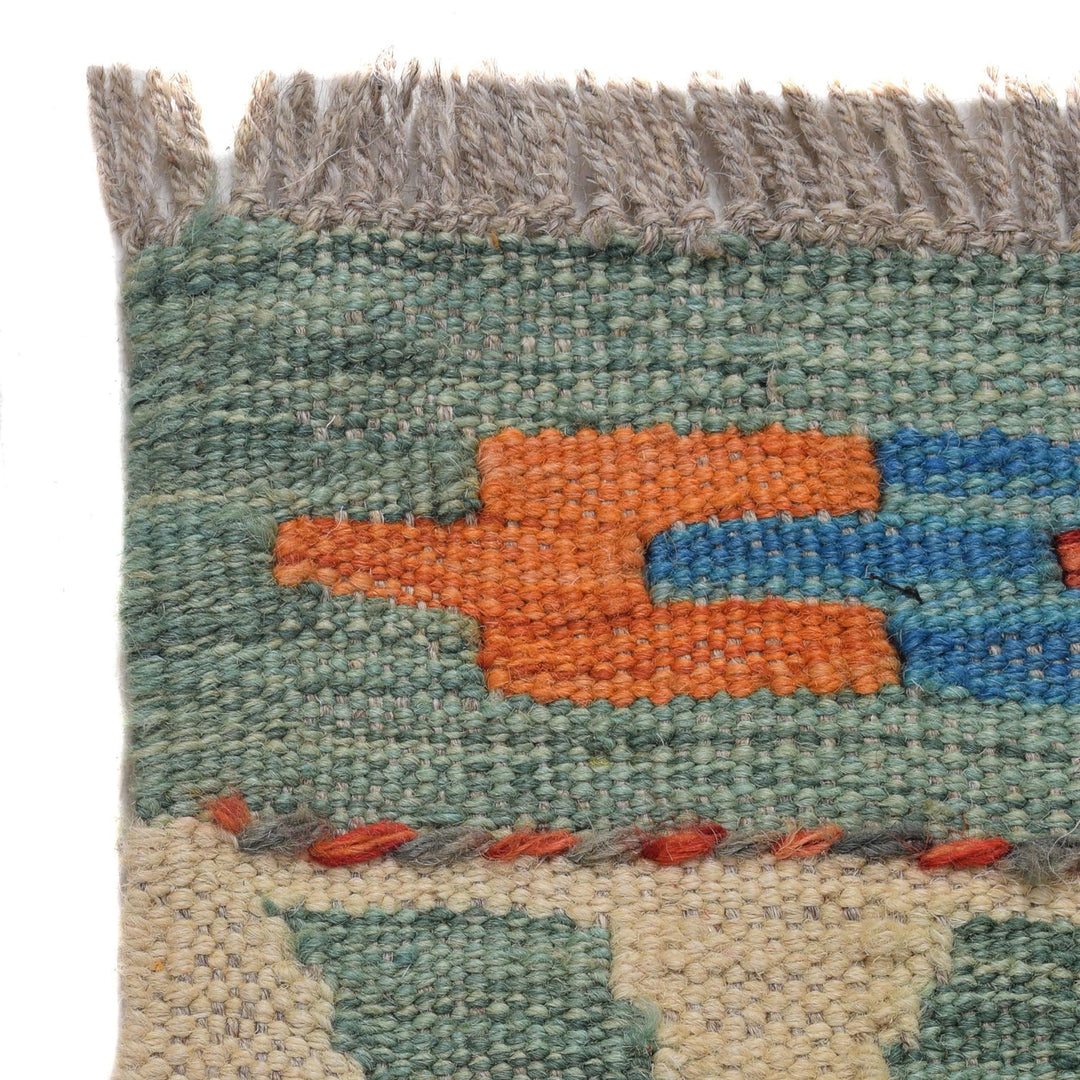 Handmade Turkish Design Wool Kilim Runner 2' 10" x 9' 9" - No. AL27415