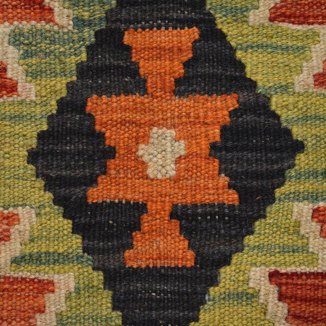 Handmade Turkish Design Wool Kilim Runner 2' 10" x 9' 9" - No. AL27415