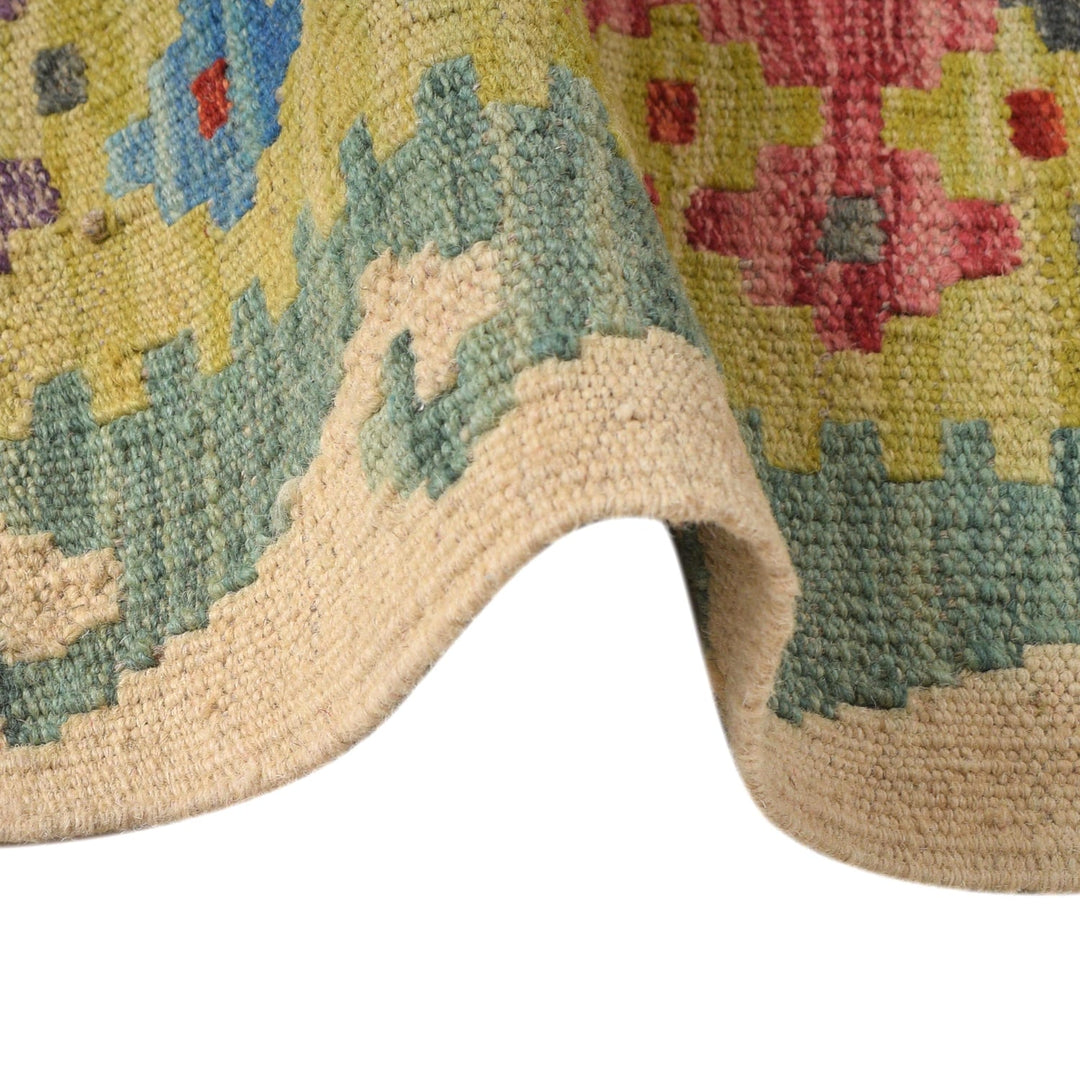 Handmade Turkish Design Wool Kilim Runner 2' 10" x 9' 9" - No. AL27415