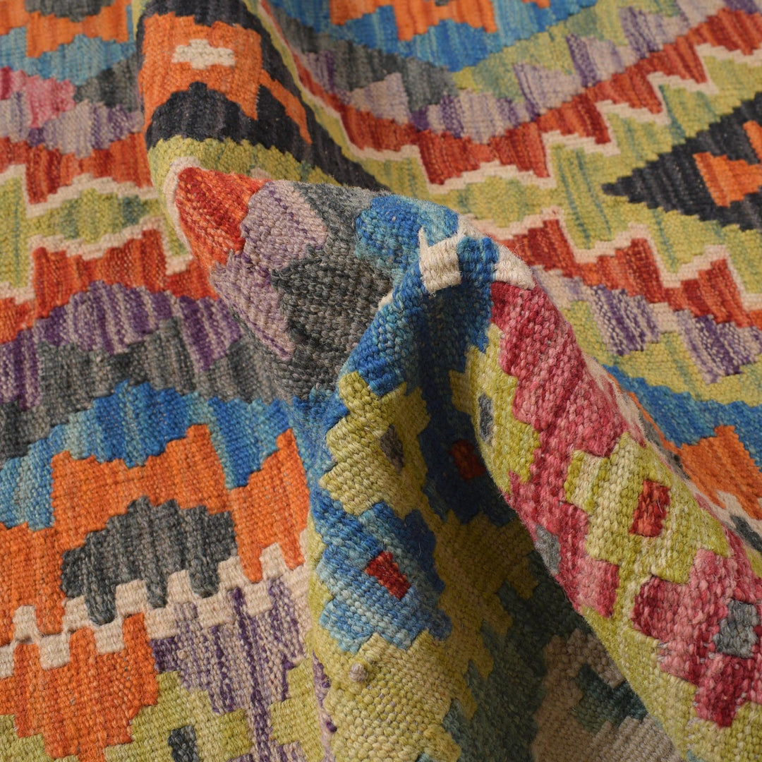 Handmade Turkish Design Wool Kilim Runner 2' 10" x 9' 9" - No. AL27415