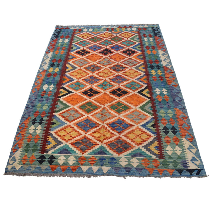 Handmade Vegetable Kelim 4' 3" x 6' 4" - No. AL56781