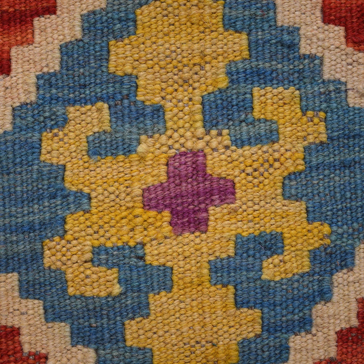 Colorful Flat-Weave Wool Kilim Runner 2' 11" x 9' 8" - No. AL37539