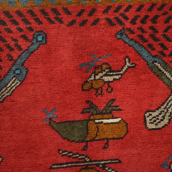 Handcrafted Afghan War Rug 3' 5" x 4' 11" - No. AL81064