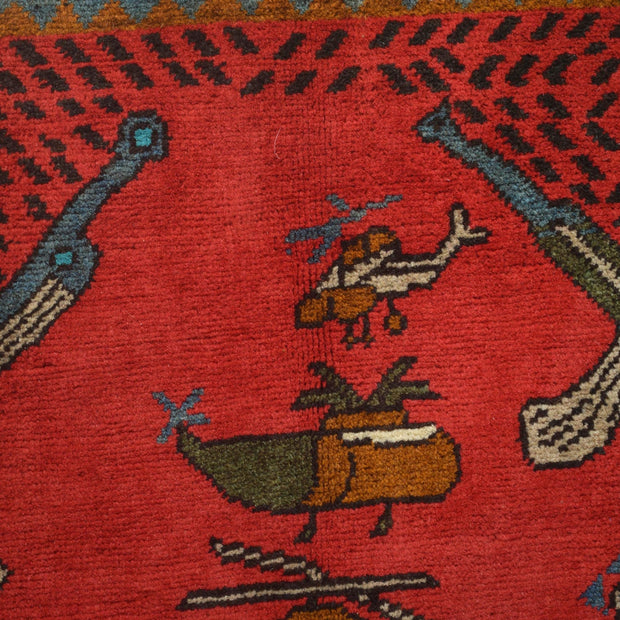 Handcrafted Afghan War Rug 3' 5" x 4' 11" - No. AL81064