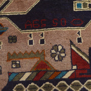 Authentic Afghan War Area Rug 2' 8" x 4' 2" - No. AL36430