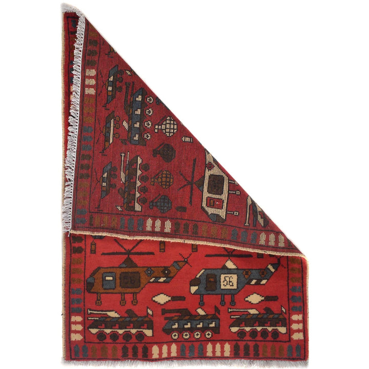Red War Rug 2' 1" x 2' 11" - No. AL74812