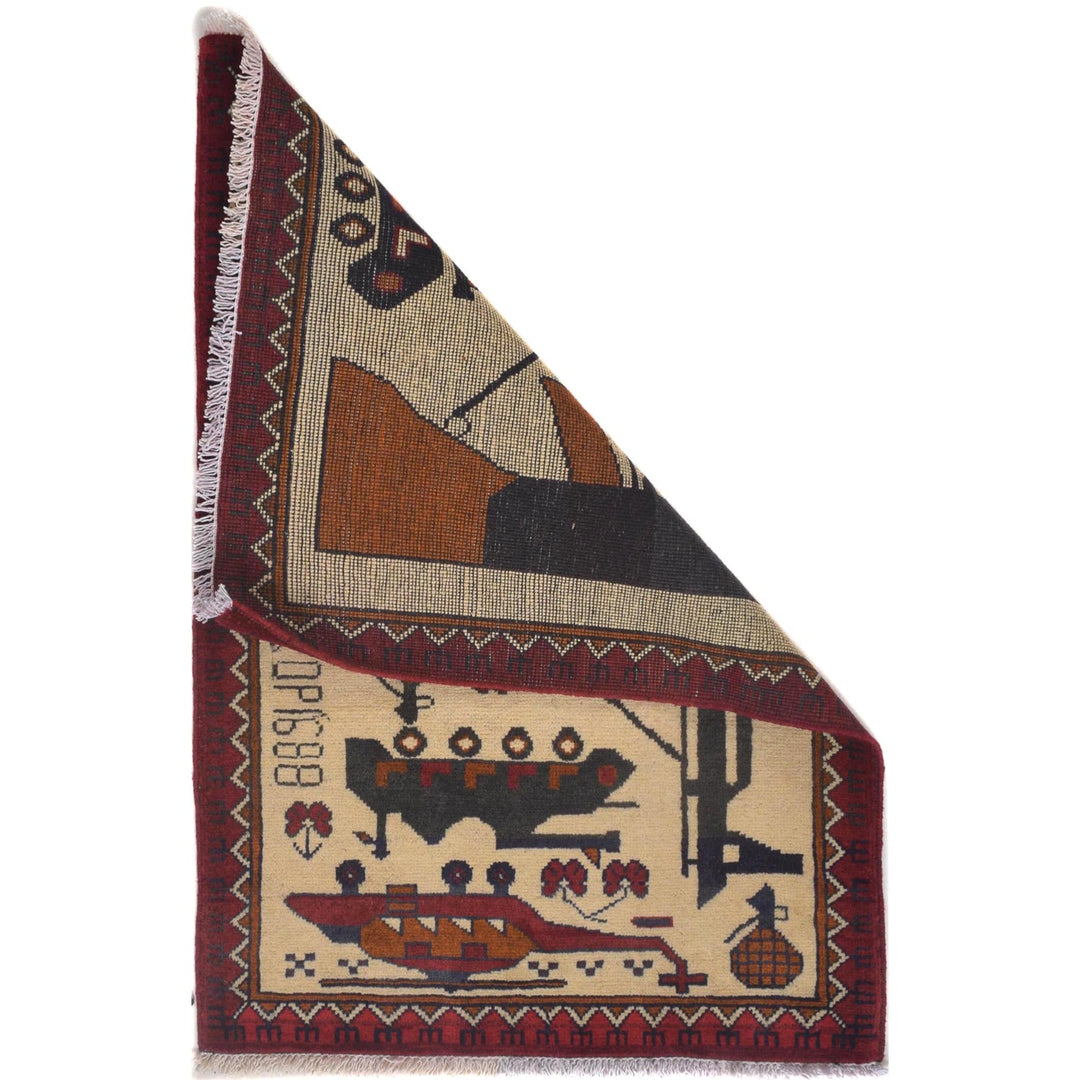 Authentic Afghan War Area Rug 2' 0" x 2' 11" - No. AL63811