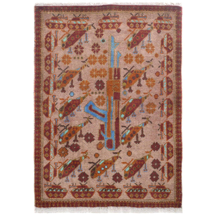 Afghan War Rug 2' 0" x 2' 11" - No. AL19370