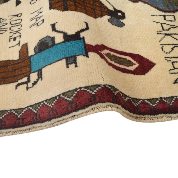 Handmade Afghan War Area Rug 2' 8" x 4' 2" - No. AL81815