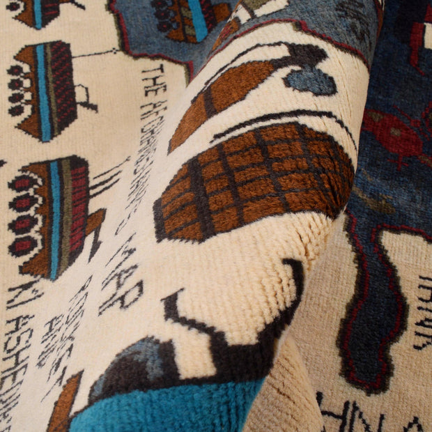 Handmade Afghan War Area Rug 2' 8" x 4' 2" - No. AL81815