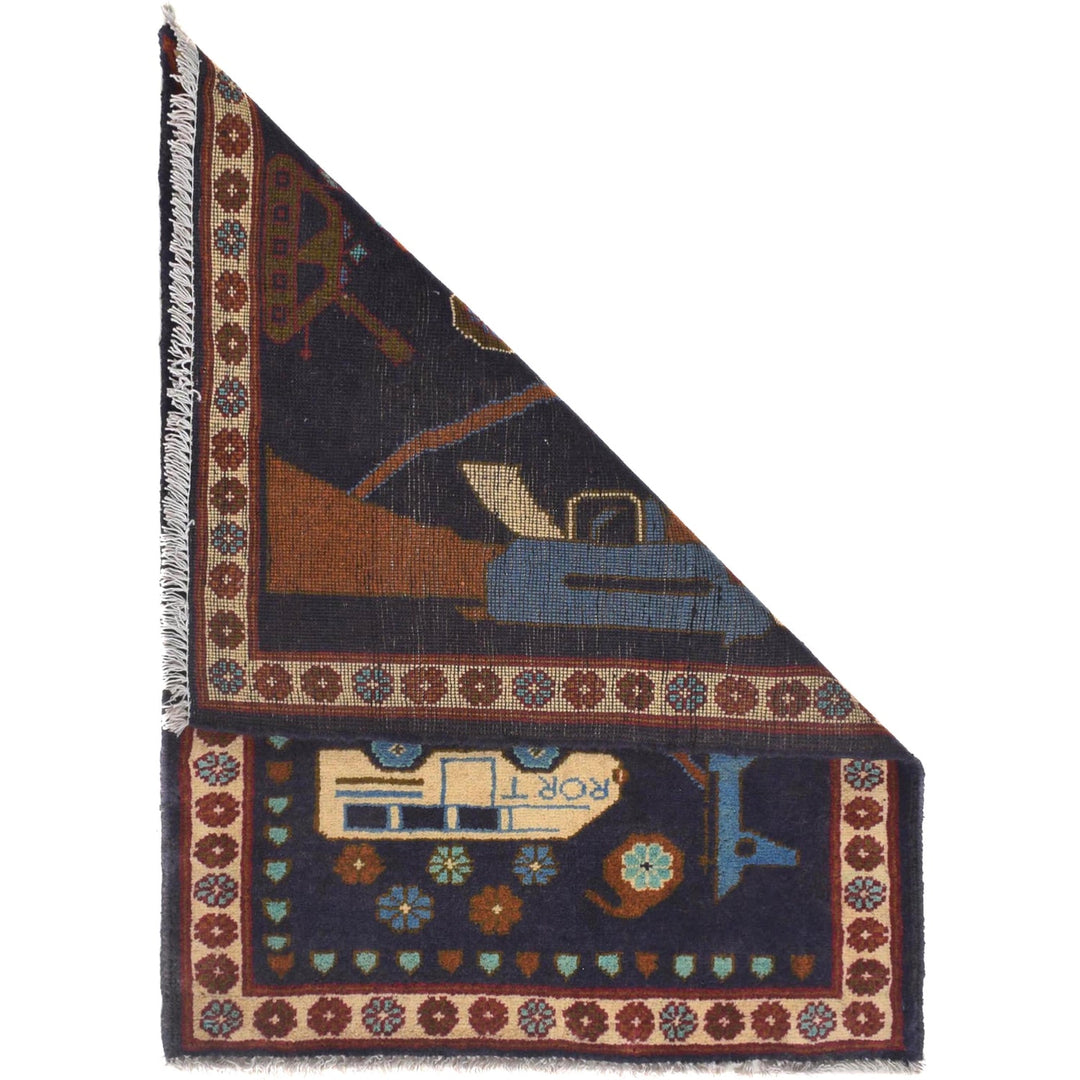 Handmade Afghan War Area Rug 2' 0" x 2' 10" - No. AL98563