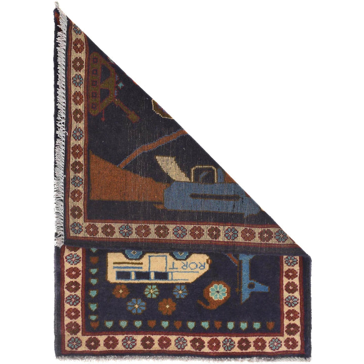 Handmade Afghan War Area Rug 2' 0" x 2' 10" - No. AL98563