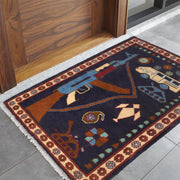 Handmade Afghan War Area Rug 2' 0" x 2' 10" - No. AL98563