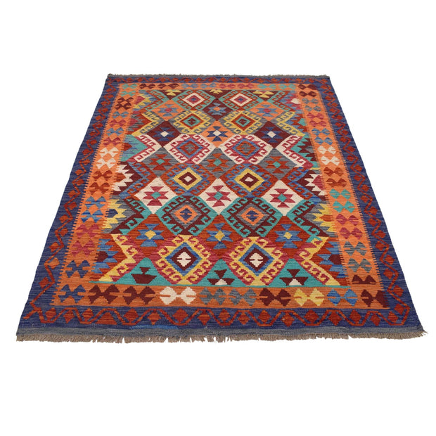 Hand Knotted Flatweave Kilim 4' 11" x 5' 10" - No. AL88986