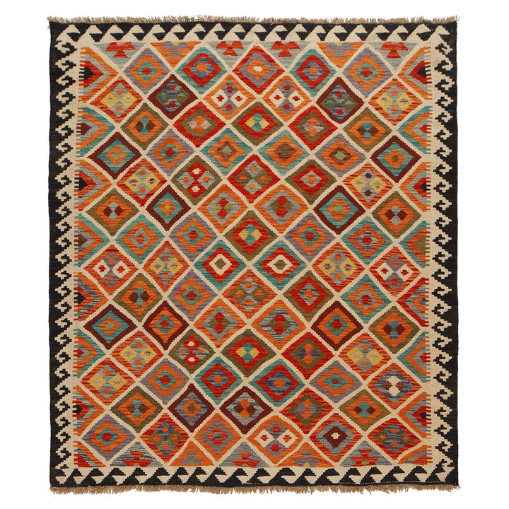 Hand Made Afghan Kilim 5' 1" x 5' 9" - No. AL97782