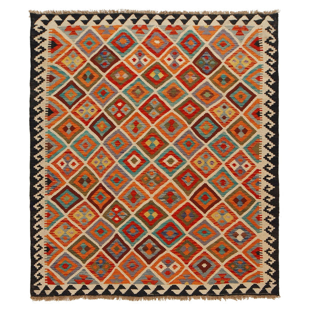 Hand Made Afghan Kilim 5' 1" x 5' 9" - No. AL97782