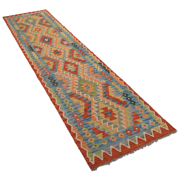 Hand Made Afghan Kilim Runner 2' 7" x 9' 9" - No. AL46962