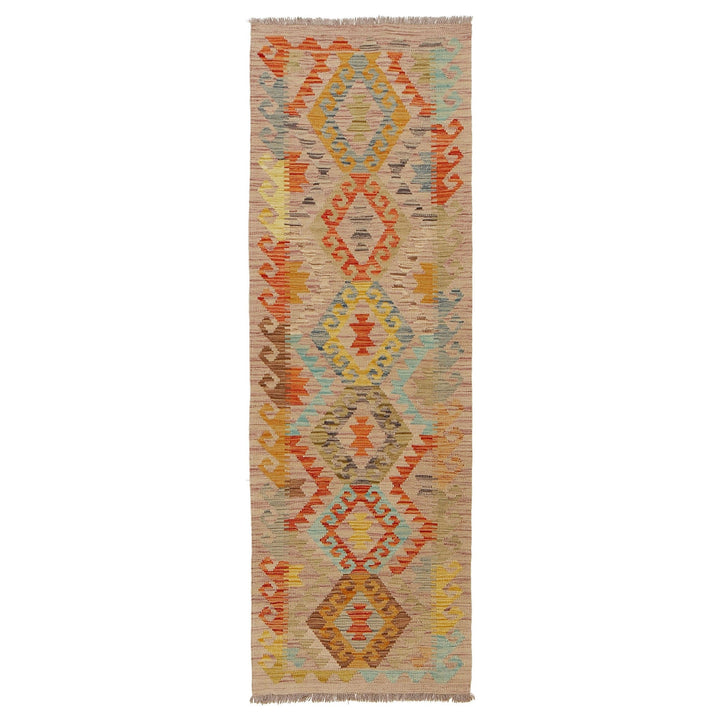 Colorful Flat-Weave Wool Kilim Runner 2' 0"x 6' 5" - No. AL68846