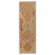 Colorful Flat-Weave Wool Kilim Runner 2' 0"x 6' 5" - No. AL68846
