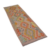 Colorful Flat-Weave Wool Kilim Runner 2' 0"x 6' 5" - No. AL68846