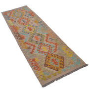 Colorful Flat-Weave Wool Kilim Runner 2' 0"x 6' 5" - No. AL68846