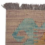 Colorful Flat-Weave Wool Kilim Runner 2' 0"x 6' 5" - No. AL68846