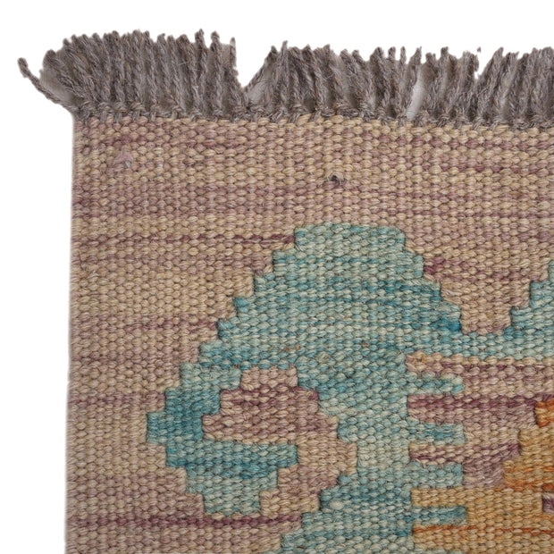 Colorful Flat-Weave Wool Kilim Runner 2' 0"x 6' 5" - No. AL68846