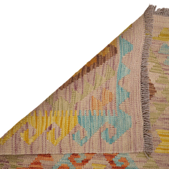 Colorful Flat-Weave Wool Kilim Runner 2' 0"x 6' 5" - No. AL68846
