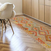 Colorful Flat-Weave Wool Kilim Runner 2' 0"x 6' 5" - No. AL68846