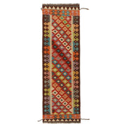 Colorful Flat-Weave Wool Kilim Runner 2' 1"x 6' 4" - No. AL38534