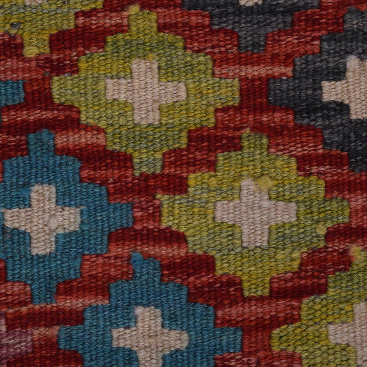 Colorful Flat-Weave Wool Kilim Runner 2' 1"x 6' 4" - No. AL38534