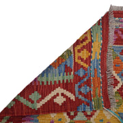 Colorful Flat-Weave Wool Kilim Runner 2' 0"x 6' 5" - No. AL23435