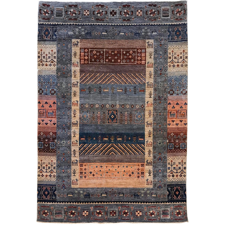 Handmade Shikargah Area Rug 6' 7" x 9' 8" - No. AL66437