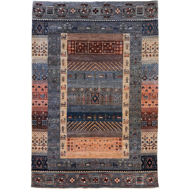 Handmade Shikargah Area Rug 6' 7" x 9' 8" - No. AL66437