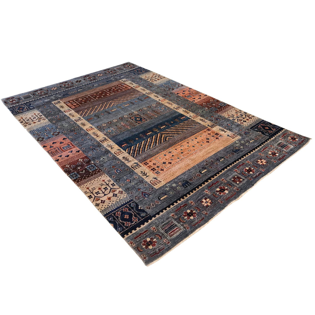 Handmade Shikargah Area Rug 6' 7" x 9' 8" - No. AL66437