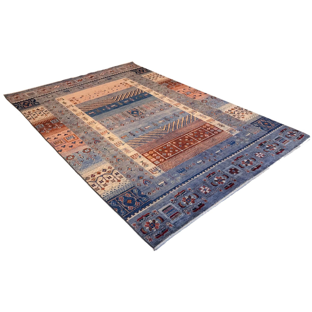 Handmade Shikargah Area Rug 6' 7" x 9' 8" - No. AL66437