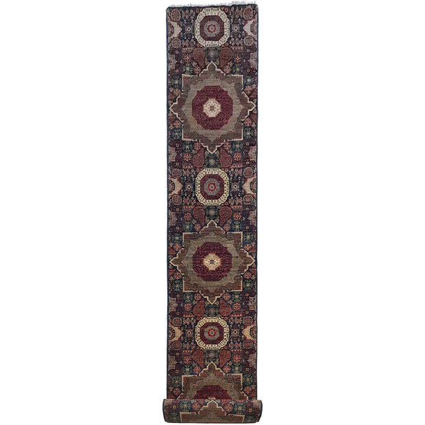 Purple Color Mamluk Carpet Runner 2' 8" x 17' 3" - No. AL47189